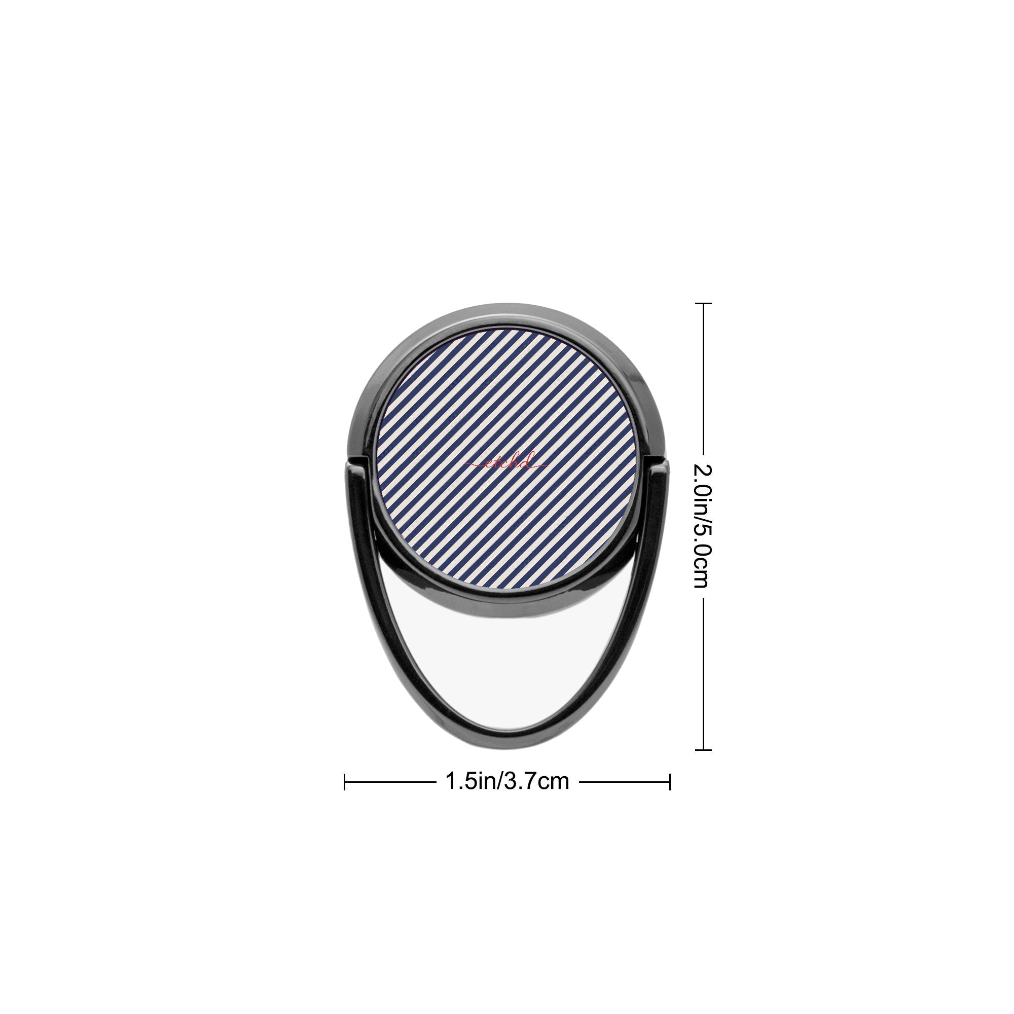 Navy & Cream Striped Diagonal Phone Ring Holder by etchd, view 3