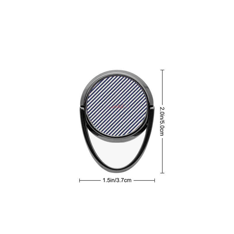 Navy & Cream Striped Diagonal Phone Ring Holder-zoom-