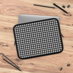 Black & White Gingham Laptop Sleeve by etchd, view 5