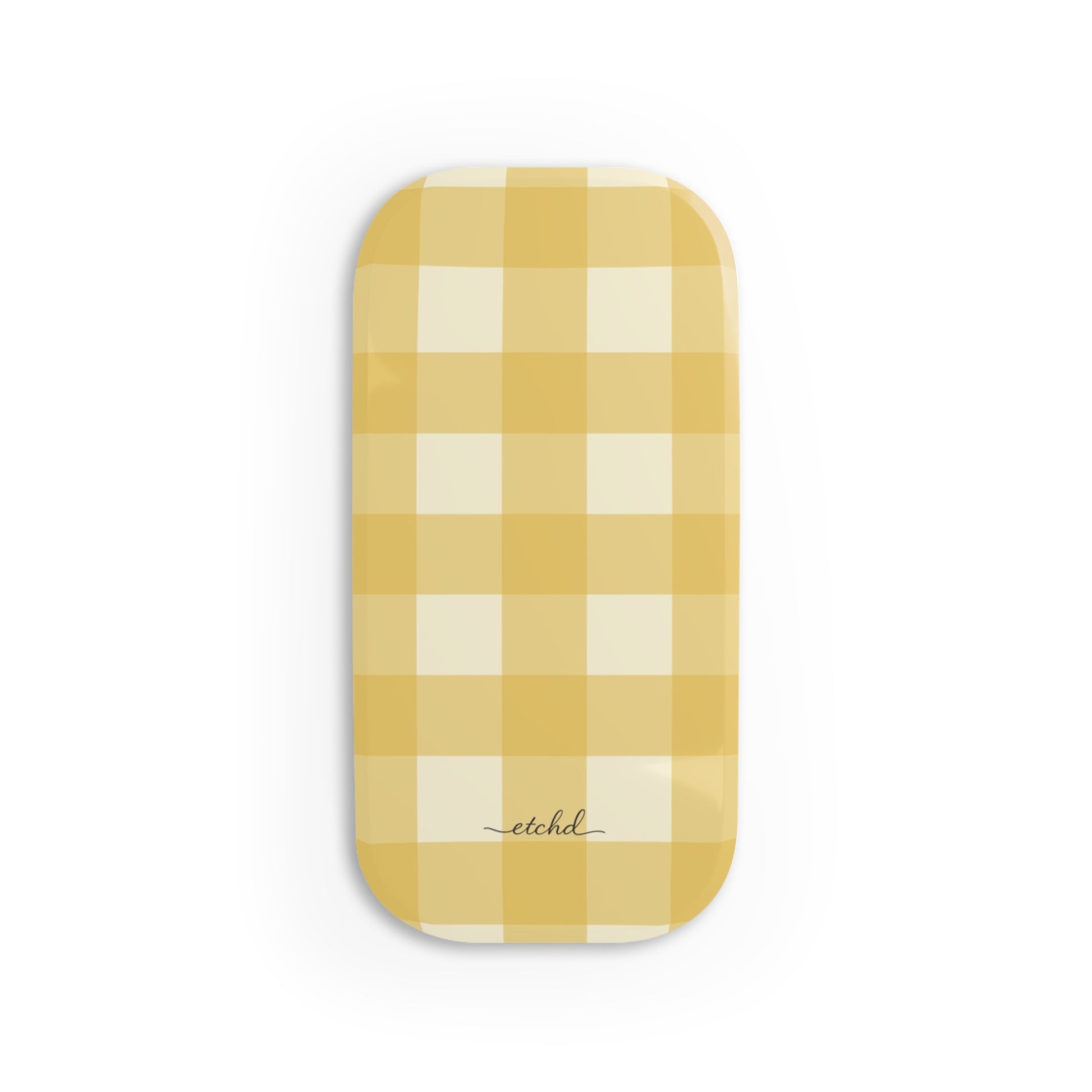 Butter & Cream Gingham Click-On Phone Grip by etchd