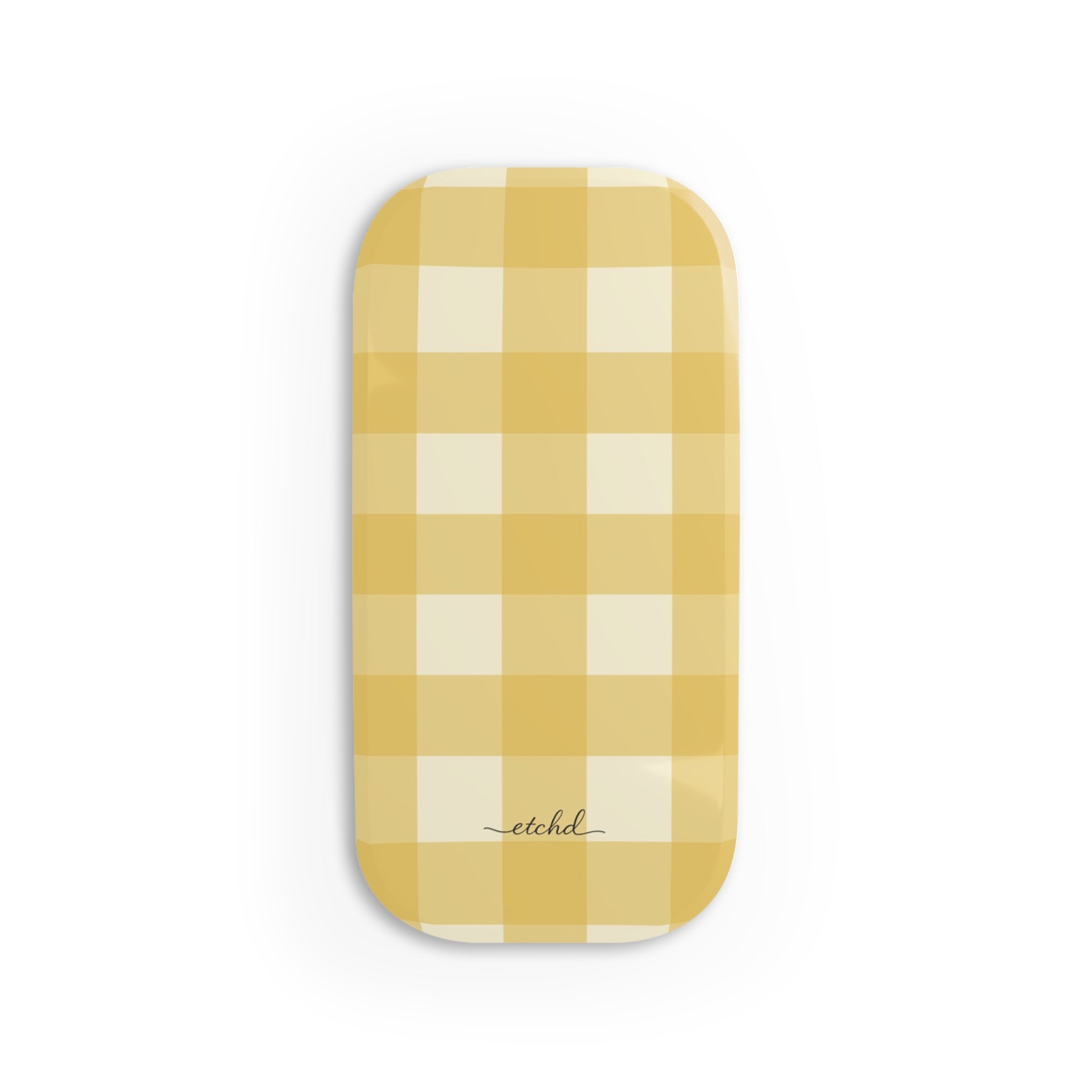 Butter & Cream Gingham Click-On Phone Grip by etchd