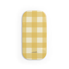 Butter & Cream Gingham Click-On Phone Grip by etchd