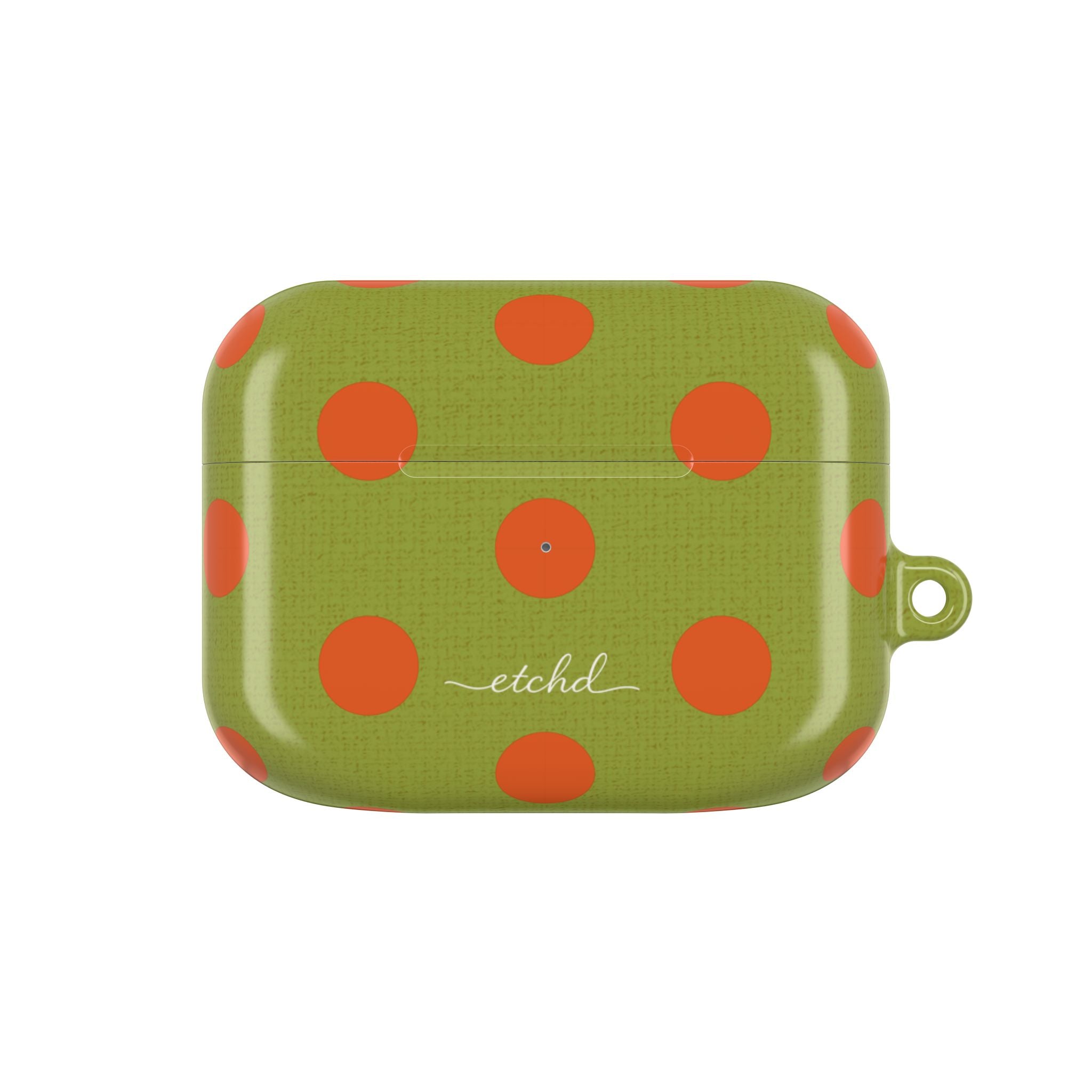 Persimmon & Wasabi Polka Dot AirPod Case by etchd