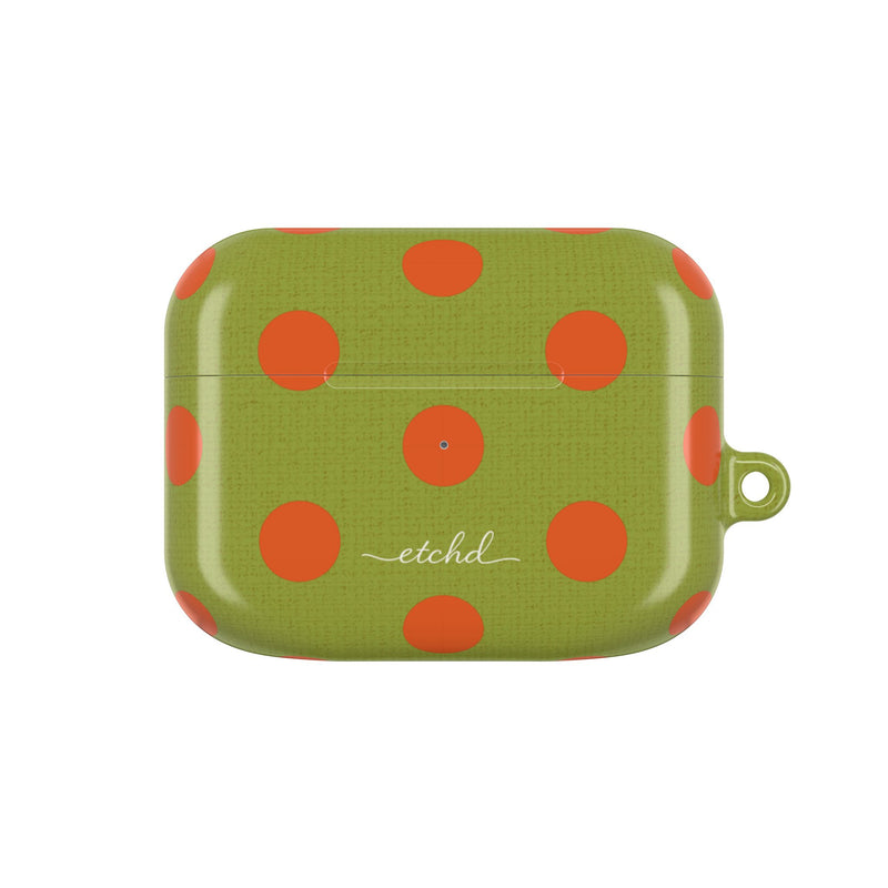 Persimmon & Wasabi Polka Dot AirPod Case by etchd