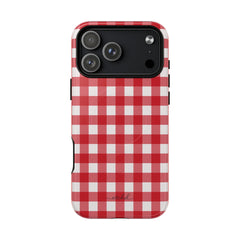 Classic Red & White Gingham Magnetic Phone Case by etchd, view 31