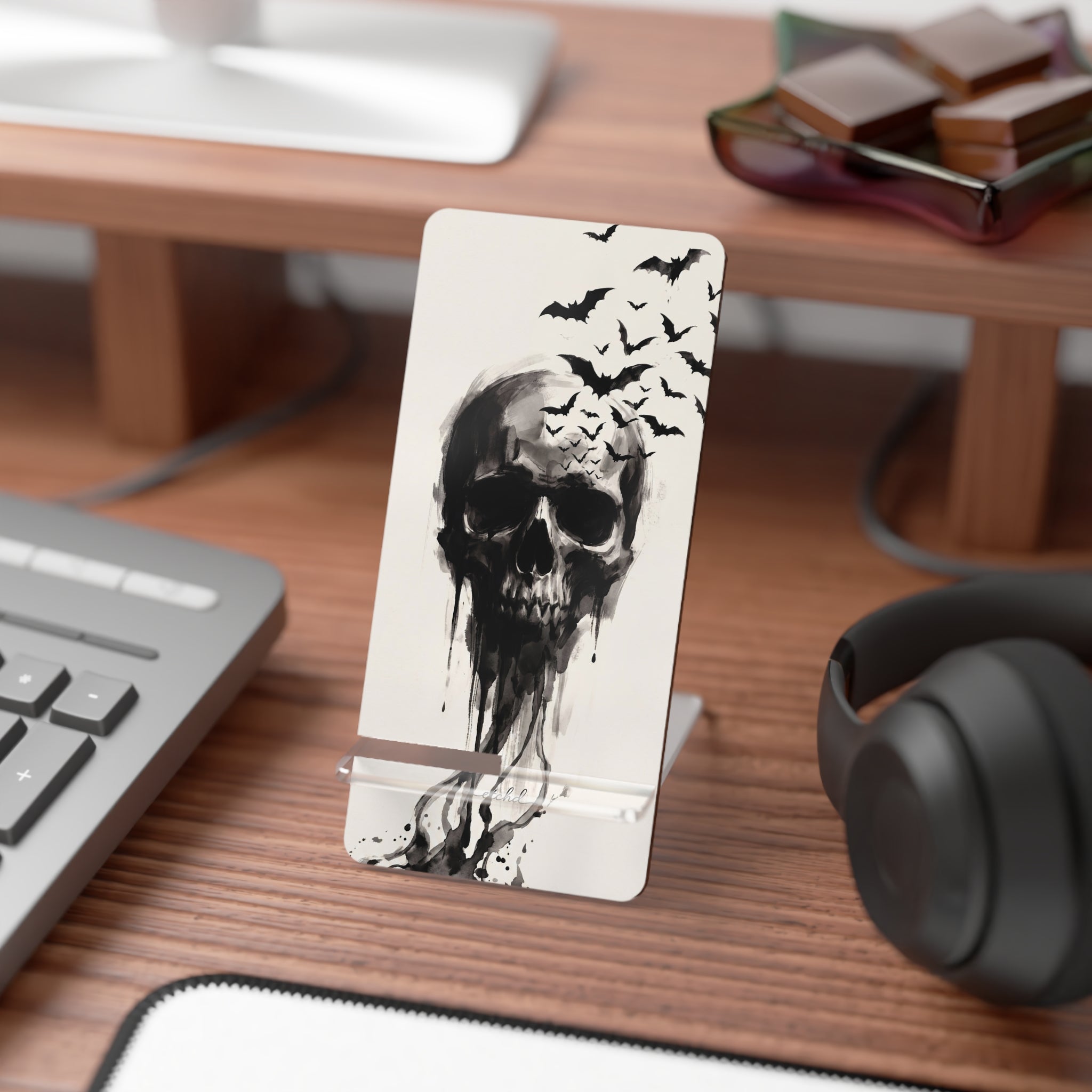 Ink Skull Phone Stand by etchd, view 3