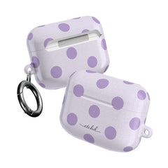 Lilac & Cream Polka Dot AirPod Case by etchd, view 10