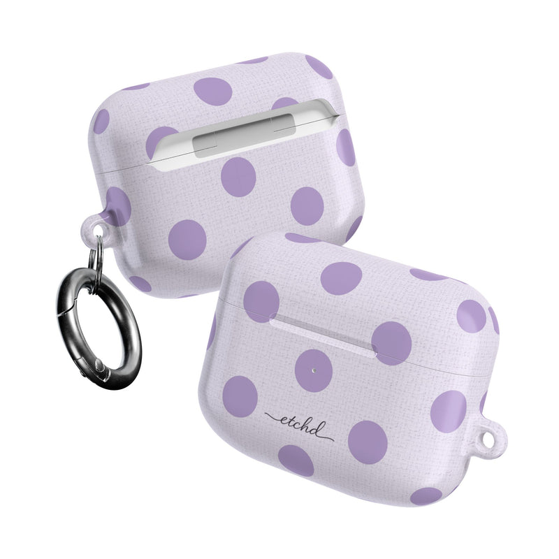 Lilac & Cream Polka Dot AirPod Case by etchd, view 10