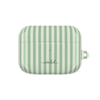 Sage & Cream Striped Custodia per AirPods