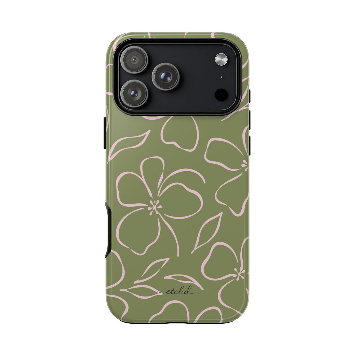 Green & Pink Floral Phone Case by etchd, view 59