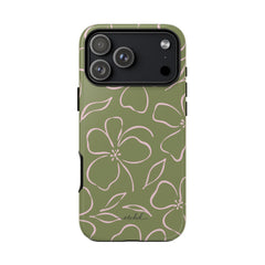 Green & Pink Floral Phone Case by etchd, view 59