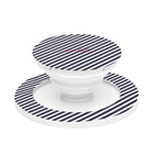 Navy & White Striped Diagonal Anello e supporto per telefono