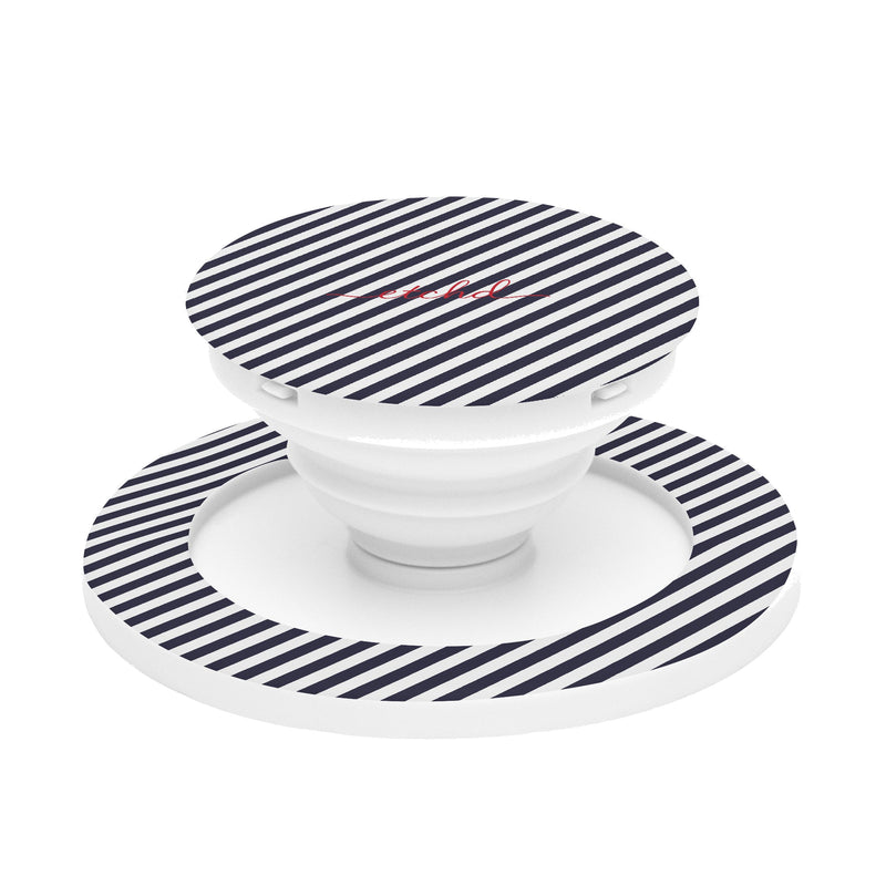 Navy And White Striped Diagonal Handy-Halterung und Ständer-zoom-