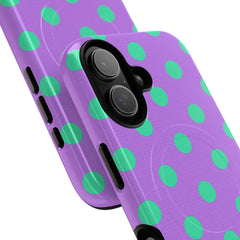Hypermint & Lilac Polka Dot Magnetic Phone Case by etchd, view 87