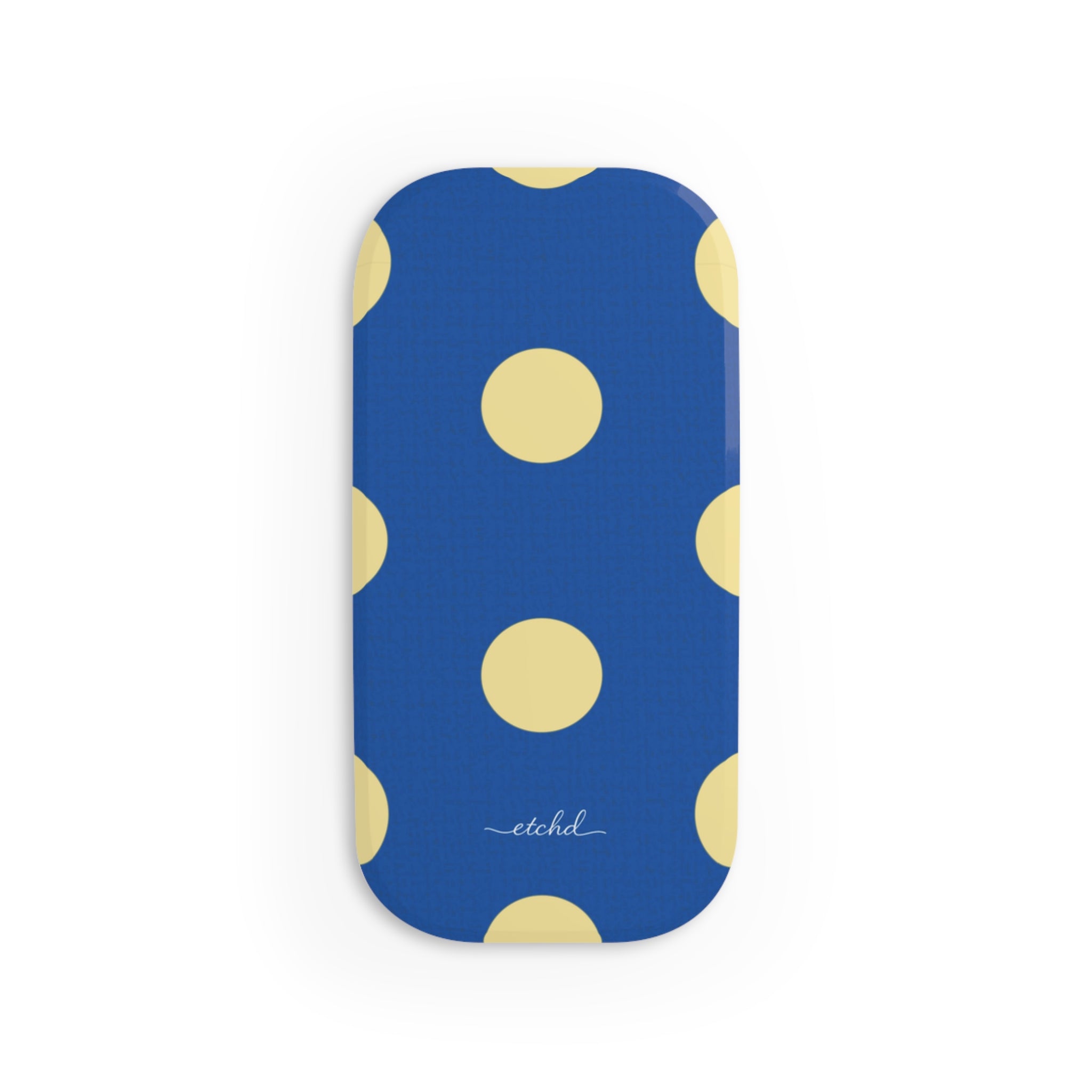 Butter & Cobalt Polka Dot Click-On Phone Grip by etchd, view 2