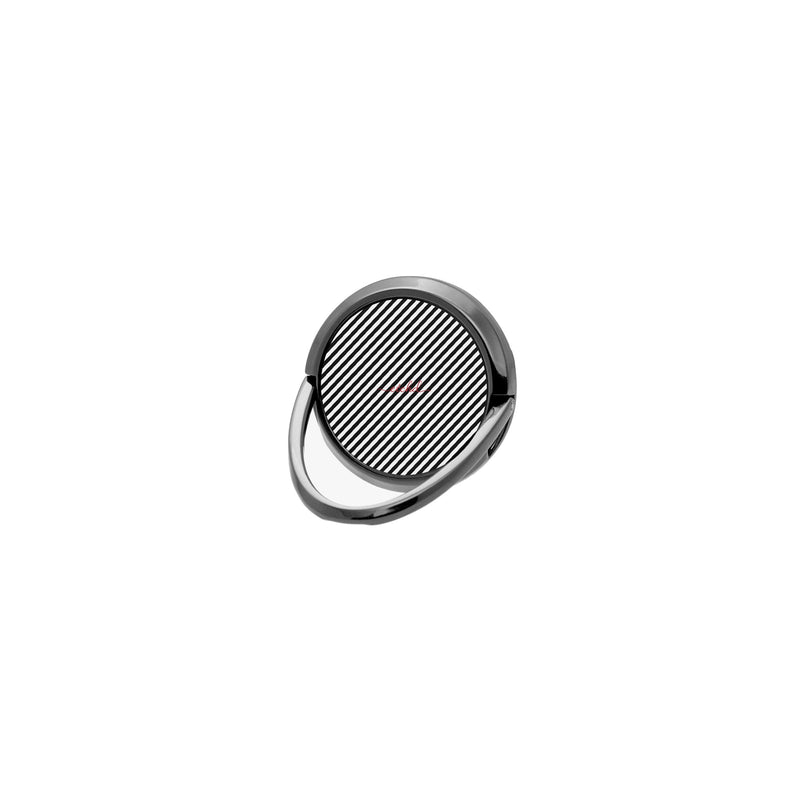 Black & White Striped Diagonal Phone Ring Holder-zoom-