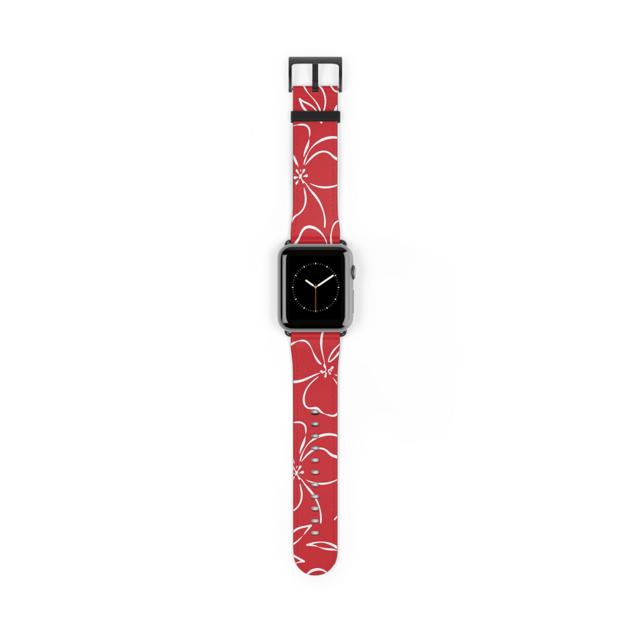 Classic Red & White Floral Cinturino per smartwatch di etchd, vista 2