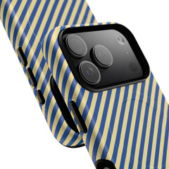 Cobalt & Butter Striped Diagonal Magnetic Phone Case by etchd, view 100