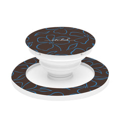 Espresso & Cerulean Floral Phone Grip And Stand by etchd