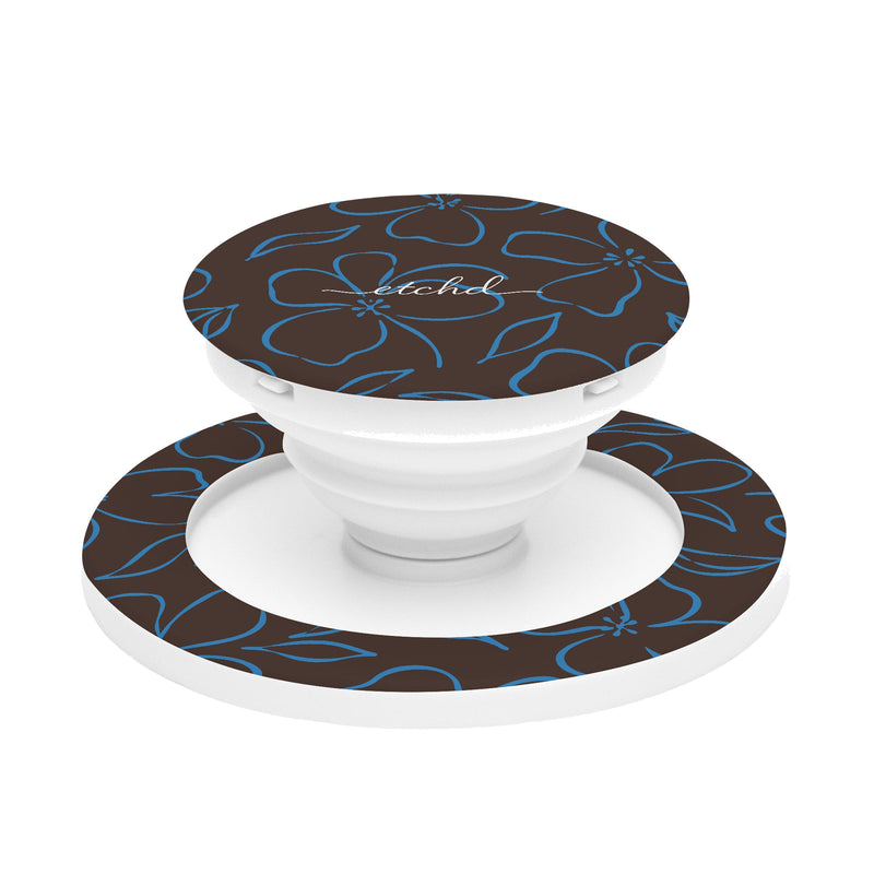 Espresso & Cerulean Floral Anneau de maintien et support-zoom-