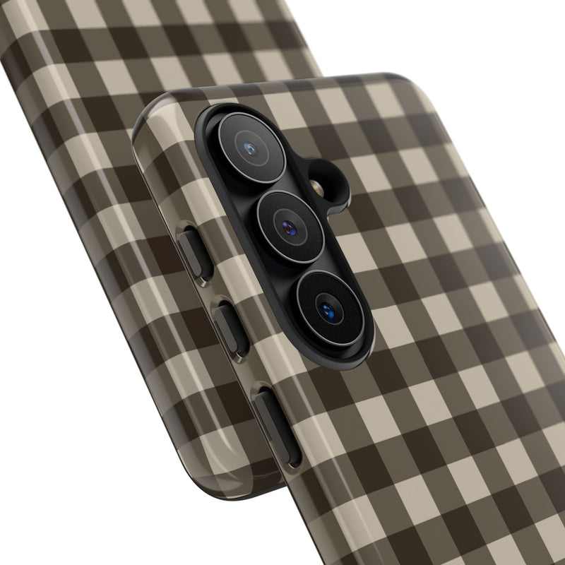 Cream & Brown Gingham Phone Case by etchd, view 209