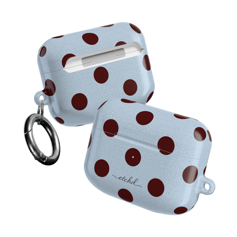 Blue & Cherry Polka Dot AirPod Case by etchd, view 10