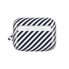 Navy & White Striped Diagonal AirPod Case by etchd, view 7