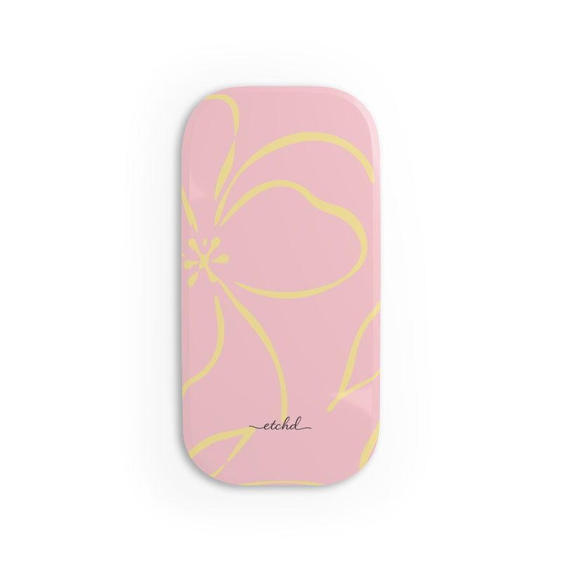 Pink & Butter Floral Click-On Phone Grip by etchd