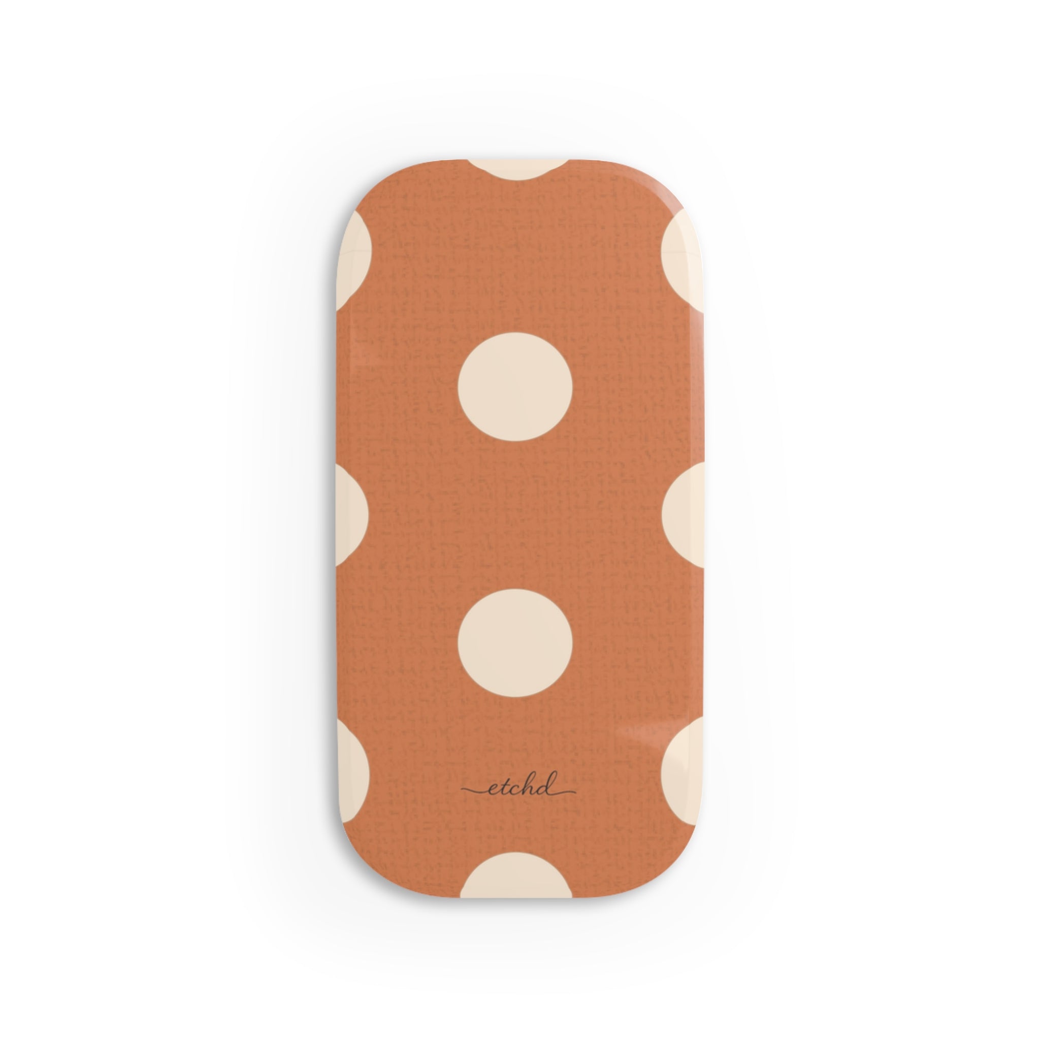 Cream & Terracotta Polka Dot Click-On Handyhalterung von etchd