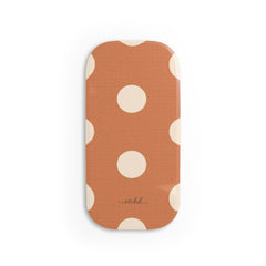 Cream & Terracotta Polka Dot Agarre clipsable para móvil de etchd