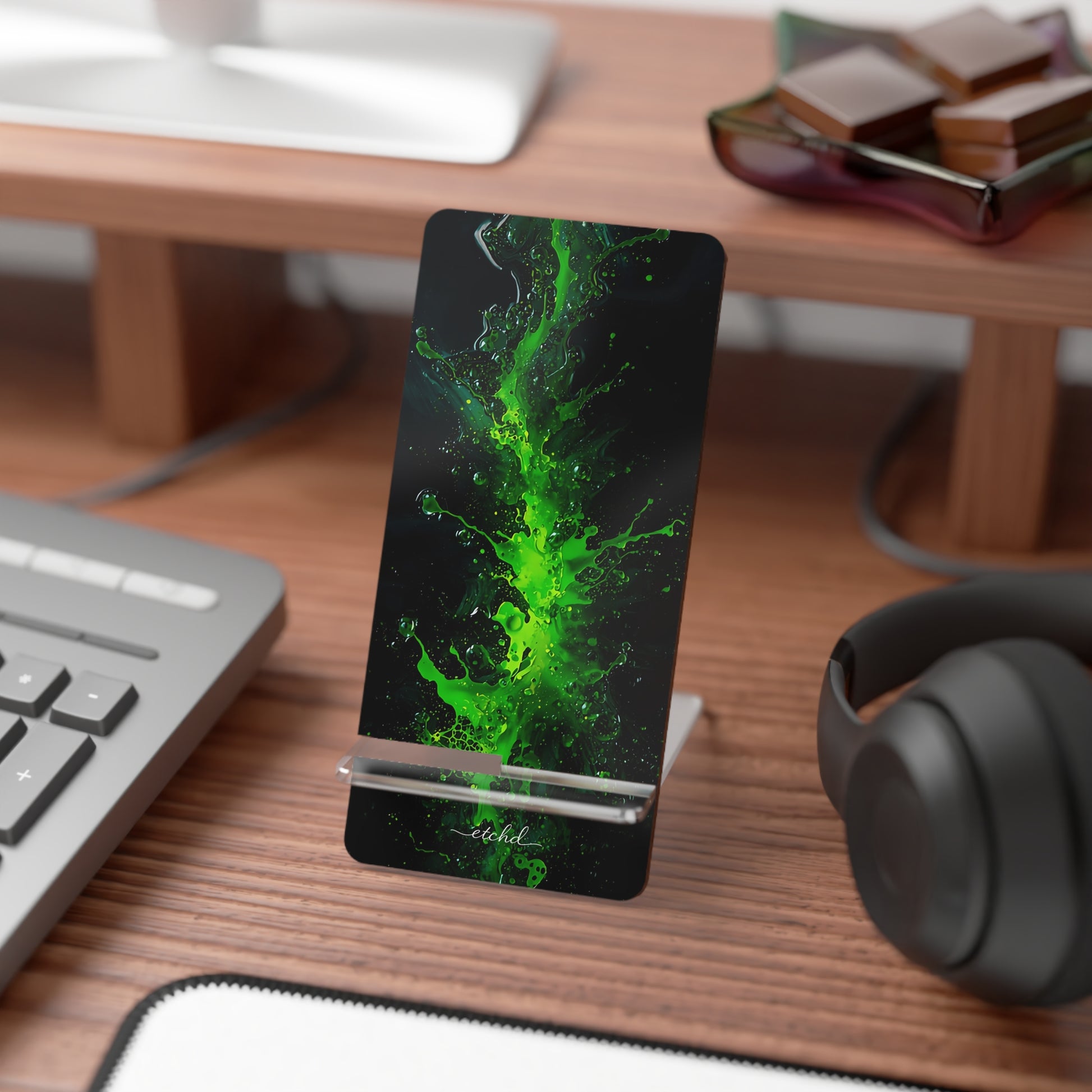 Toxic Bloom Phone Stand by etchd, view 3