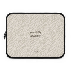 Beige Zebra Laptop Sleeve by etchd