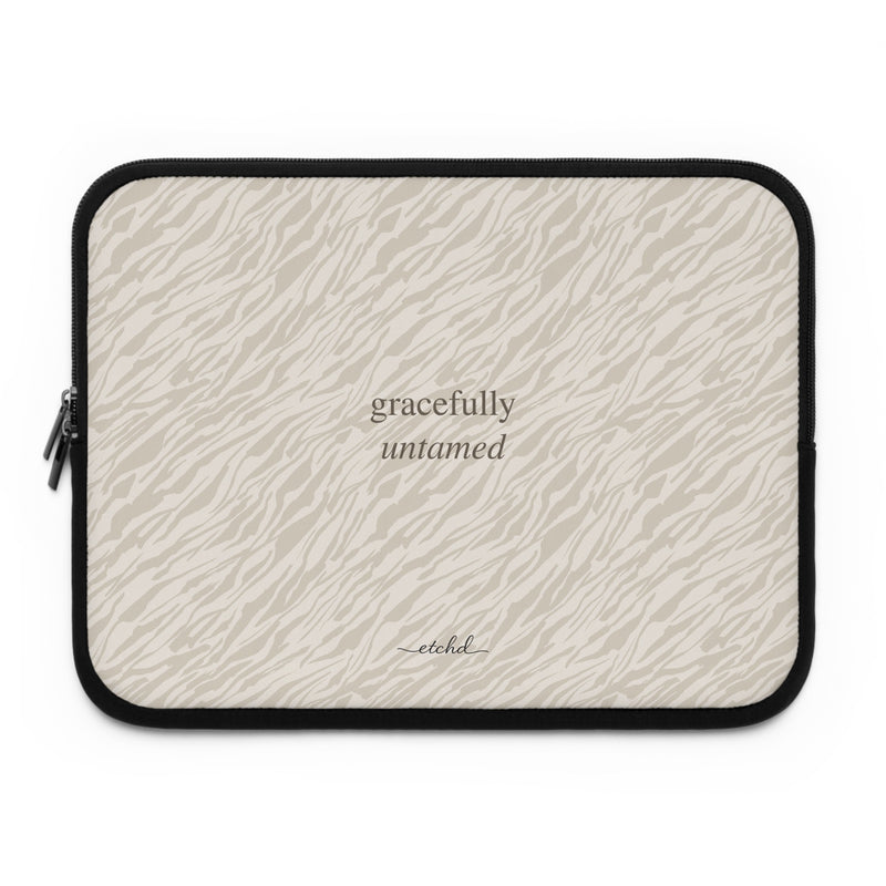 Beige Zebra Laptophülle-zoom-