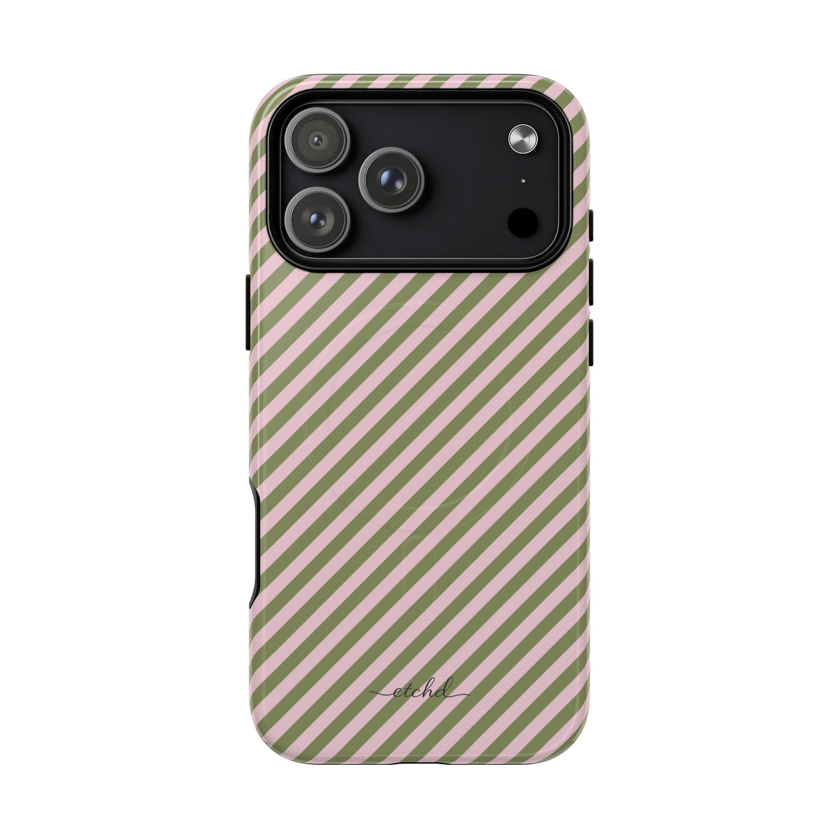 Green & Pink Striped Diagonal Magnetic Phone Case by etchd, view 31