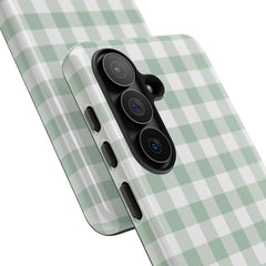 Sage & White Gingham Phone Case by etchd, view 209