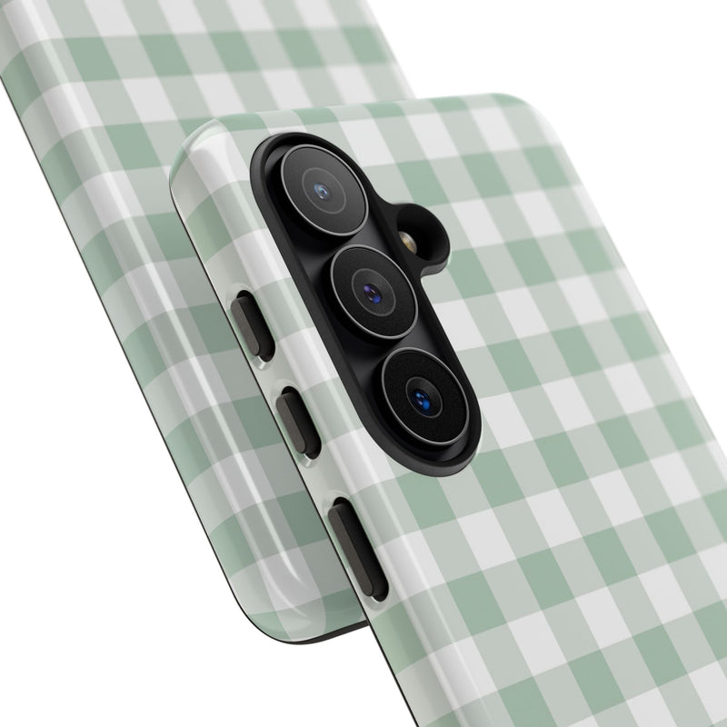 Sage & White Gingham Phone Case by etchd, view 209
