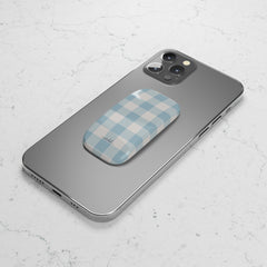 Cornflower Gingham Click-On Phone Grip by etchd, view 4