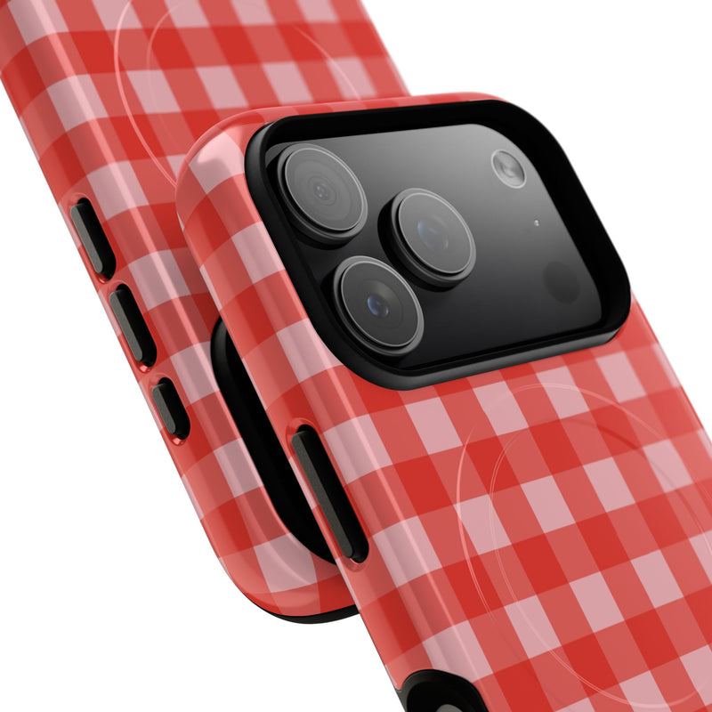 Blush & Poppy Gingham Magnetic Phone Case by etchd, view 99