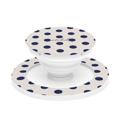 Navy & Cream Polka Dot Phone Grip And Stand by etchd