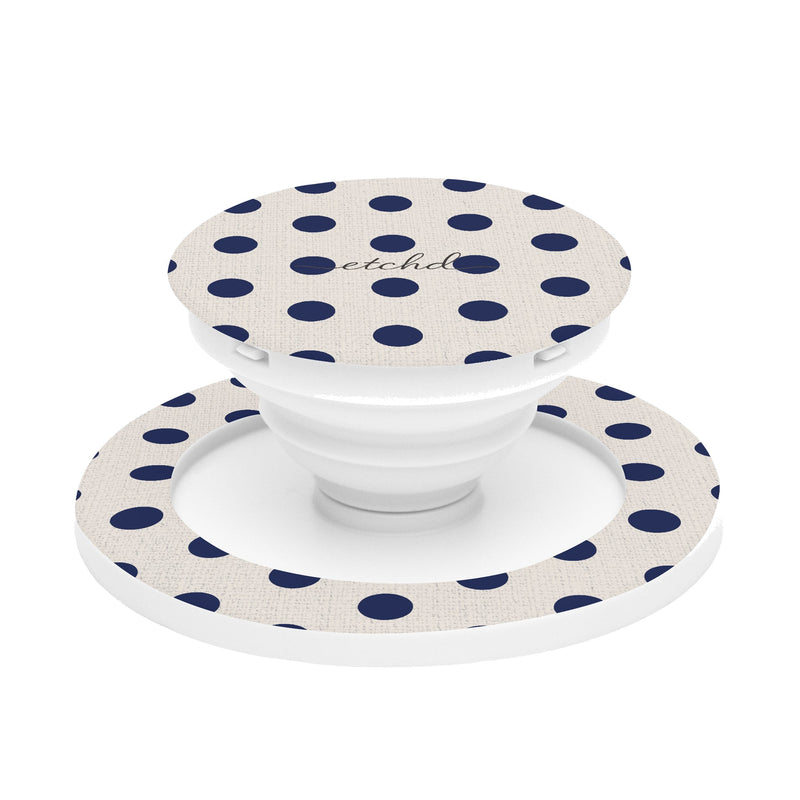 Navy & Cream Polka Dot Handy-Halterung und Ständer-zoom-