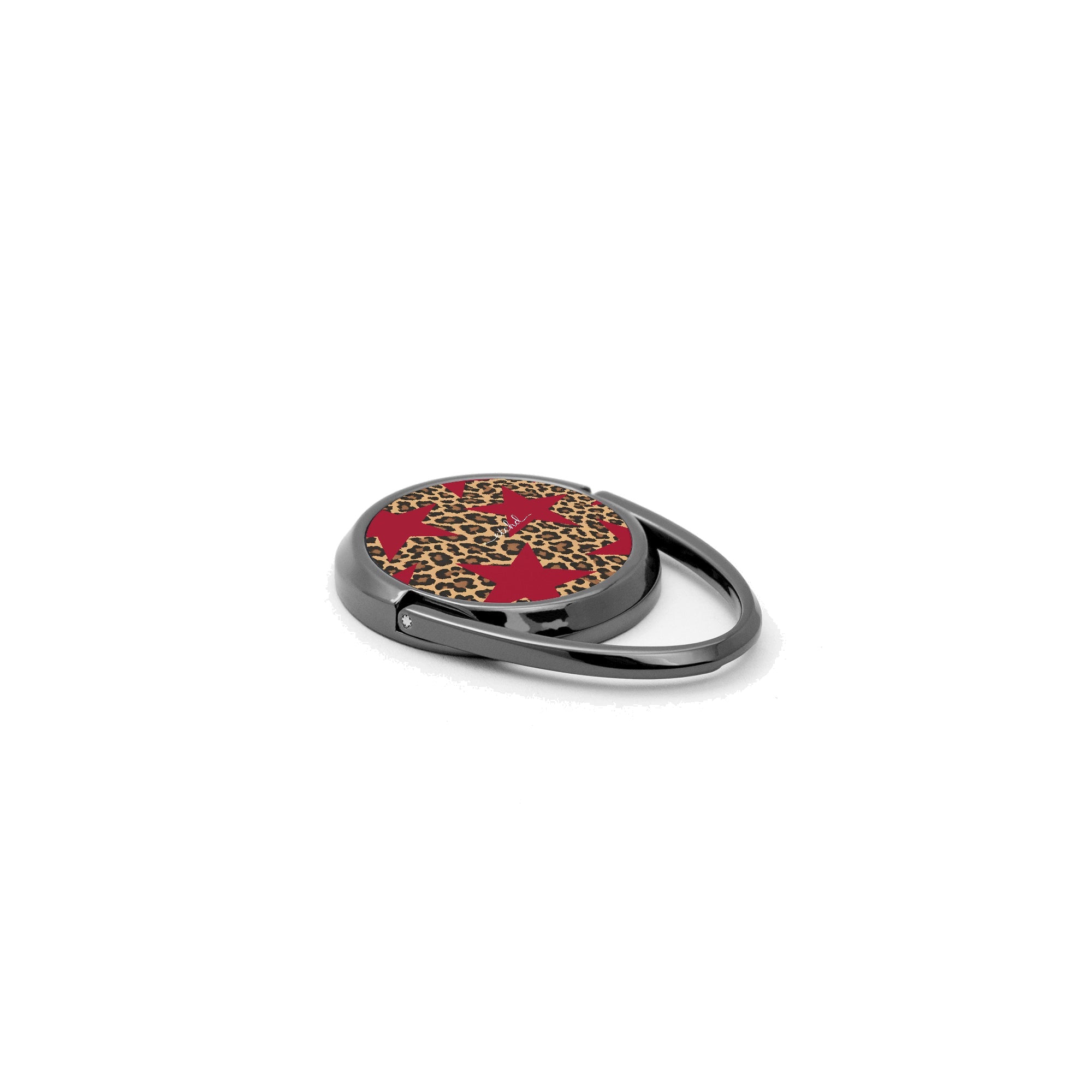 Leopard & Red Stars Phone Ring Holder by etchd, view 2
