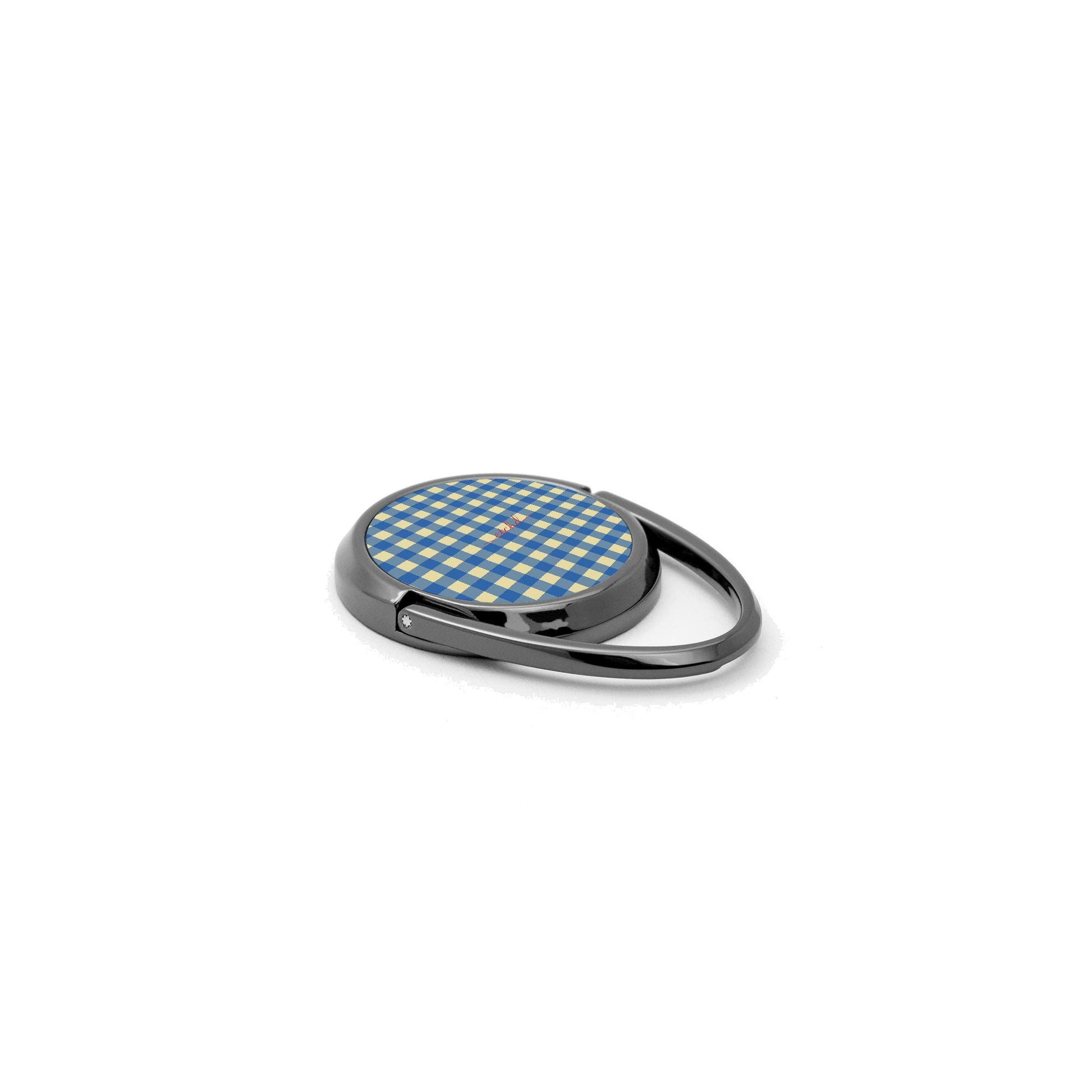 Butter & Cobalt Gingham Anillo soporte para móvil de etchd, vista 2