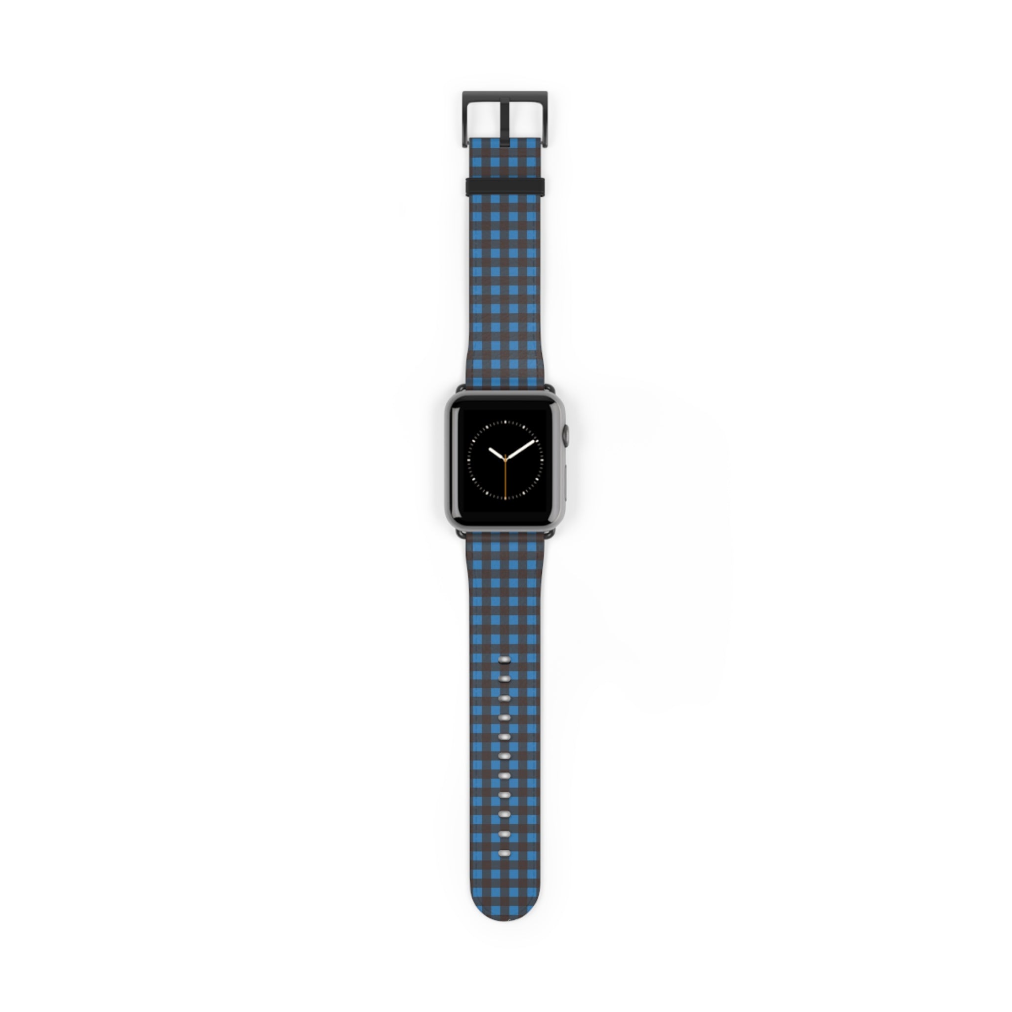 Cerulean & Espresso Gingham Smartwatch Strap by etchd, view 2