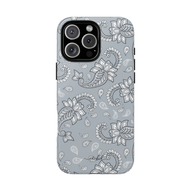 Dusty Blue Paisley Phone Case by etchd
