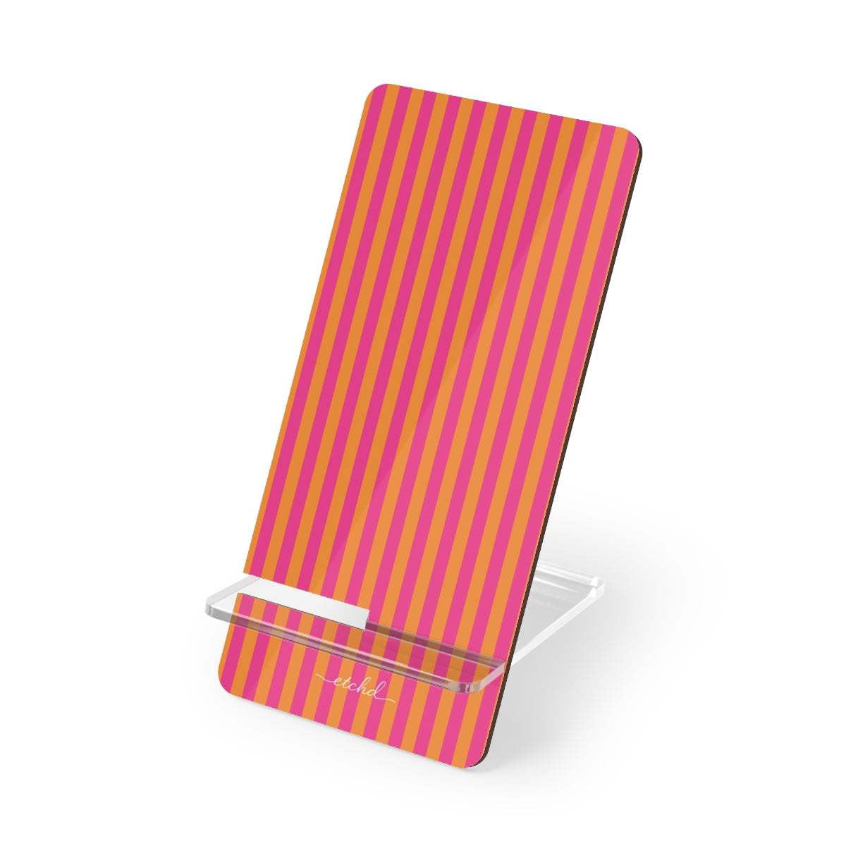 Pink & Orange Striped Supporto per telefono di etchd