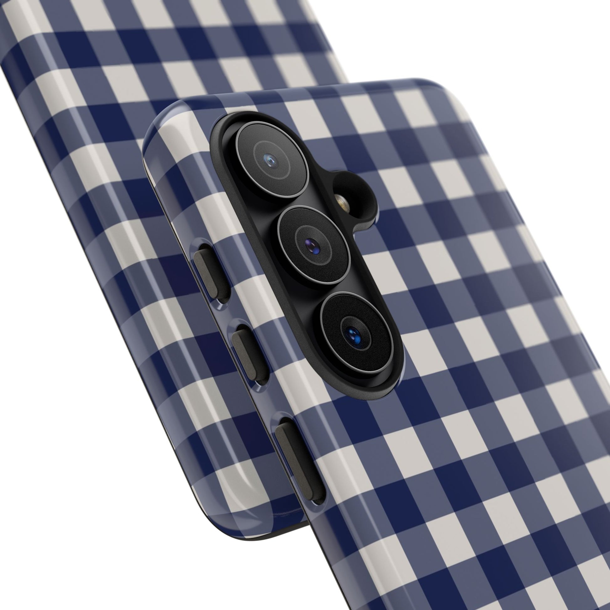 Navy & Cream Gingham Phone Case by etchd, view 209