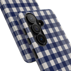 Navy & Cream Gingham Phone Case by etchd, view 209