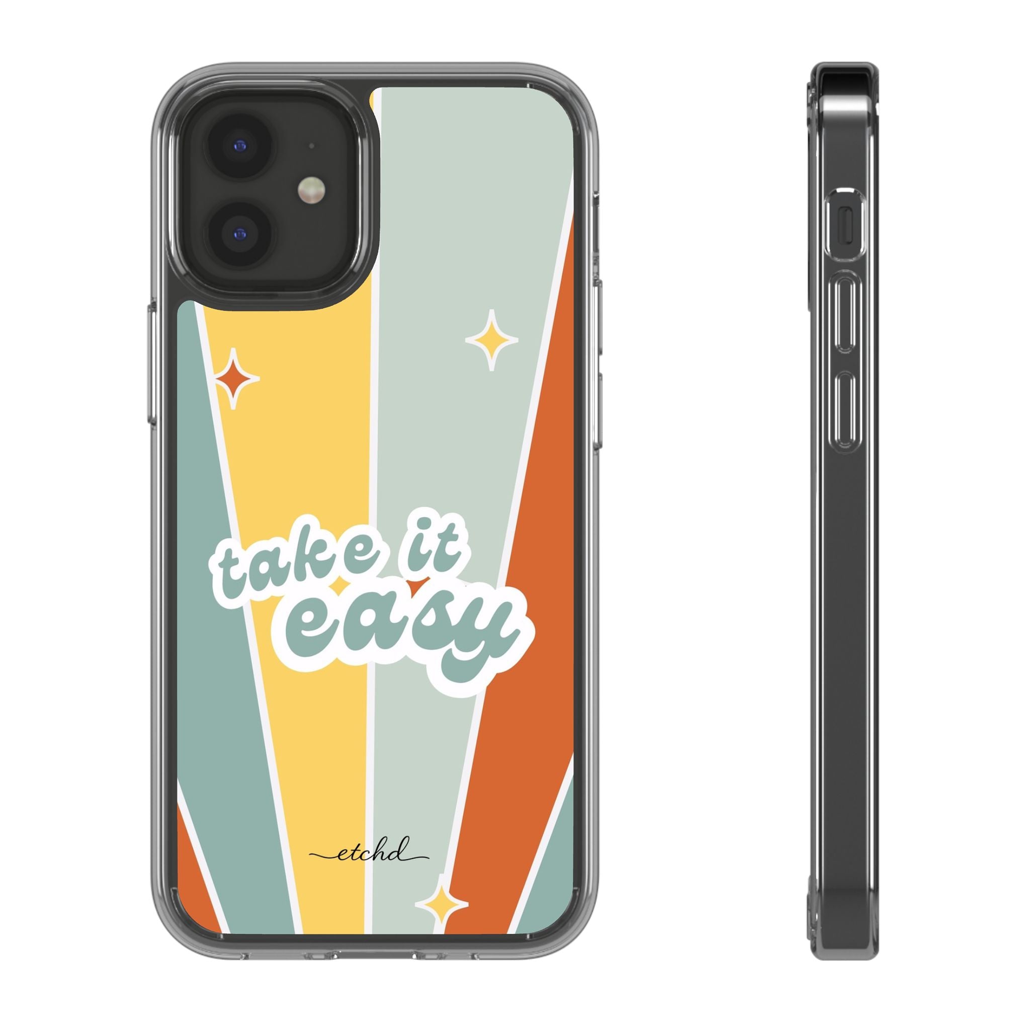 Take It Easy Clear Phone Case by etchd, view 2