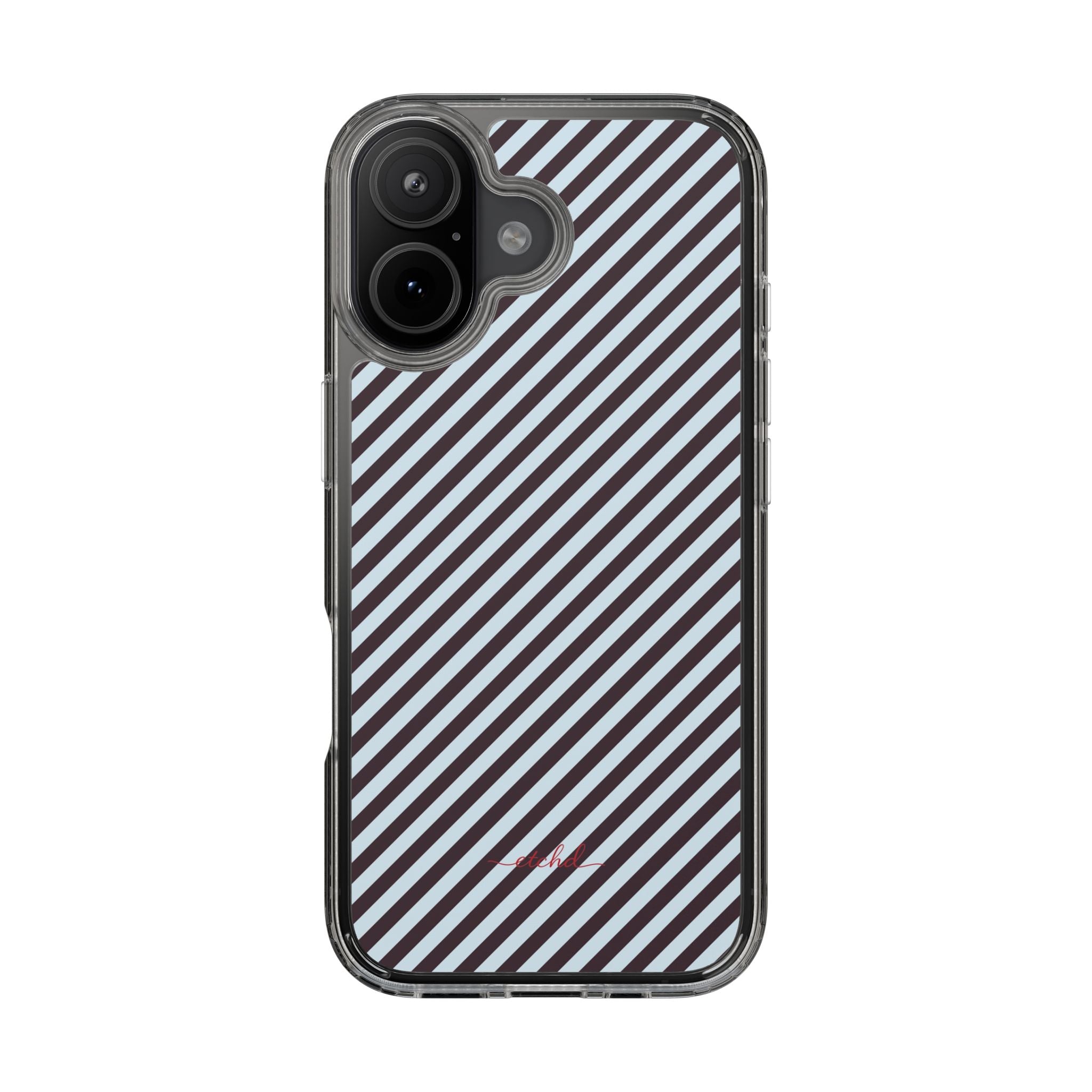 Plum & Blue Striped Diagonal Clear Phone Case by etchd, view 35