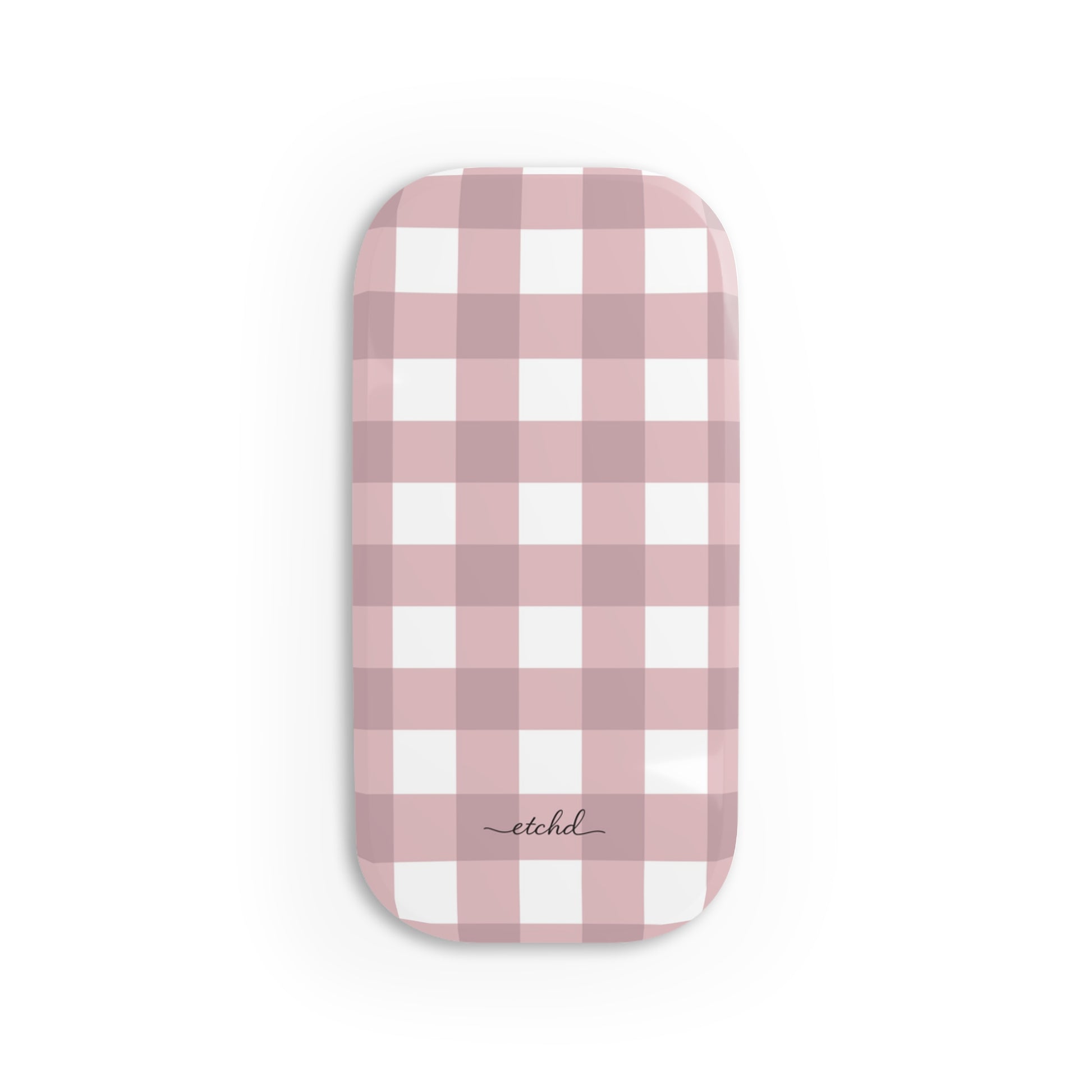 Pink Gingham Click-On Phone Grip by etchd